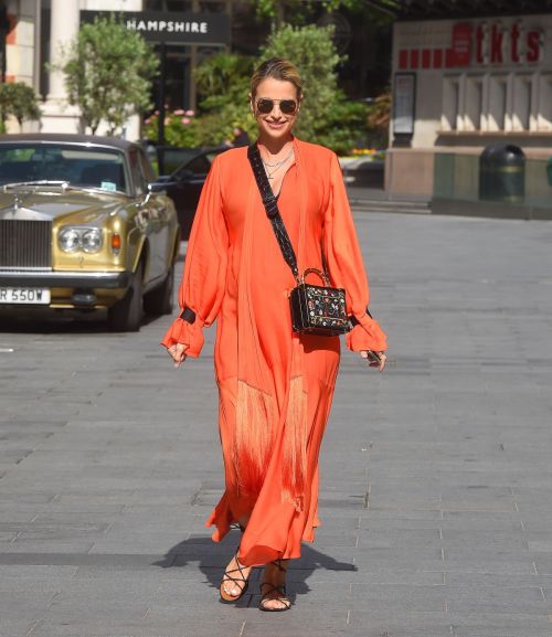 Vogue Williams in a Orange Dress Leaves Global Radio in London 2020/06/07 6