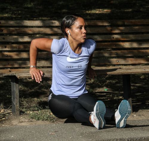 Alex Scott Workout at a Park in London 2020/09/18