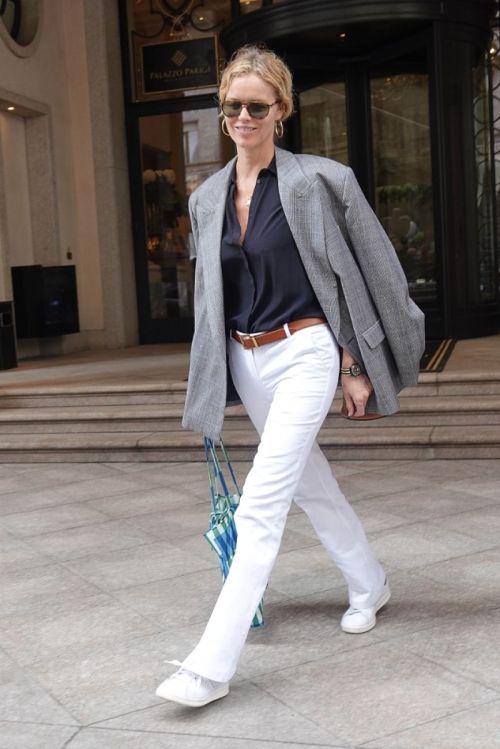 Eva Herzigova Out at Milan Fashion Week 2020/09/23