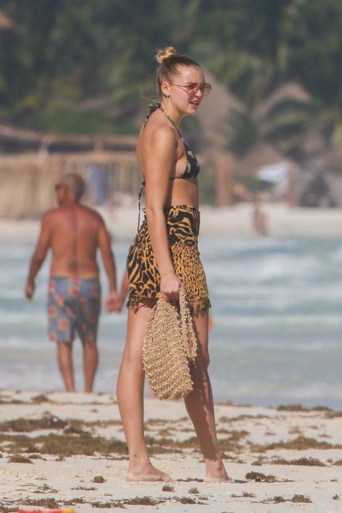 American Model Rachel Hilbert in Bikini at a Beach in Tulum 11/26/2020 3