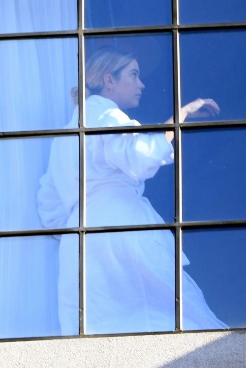 Ashley Benson seen Bathrobe in Her Hotel in New York 11/24/2020 6