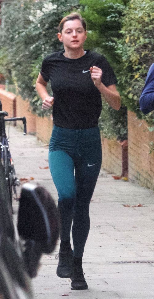 Emma Corrin Out Jogging with a Friend in London 2020/11/16 1