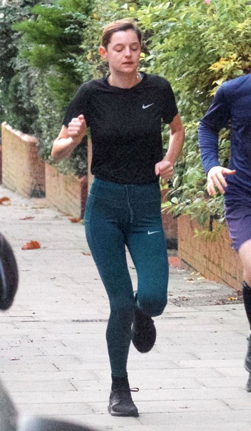 Emma Corrin Out Jogging with a Friend in London 2020/11/16 3