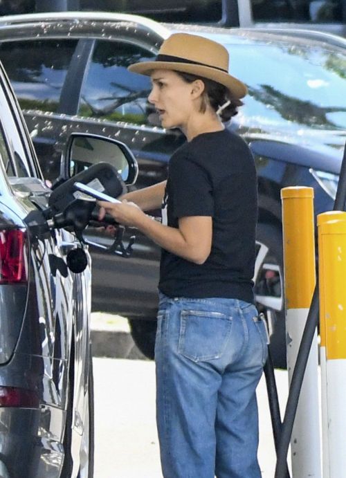 Natalie Portman in Back T-Shirt with Denim Out a Park in Sydney 2020/11/24 2