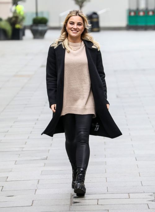 Sian Welby seen in Black Long Coat with Tights Leaves Global Studios in London 11/27/2020