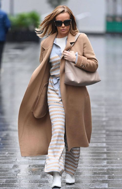 Amanda Holden in Lining Outfit with Overcoat Leaves Heart FM in London 12/03/2020 3