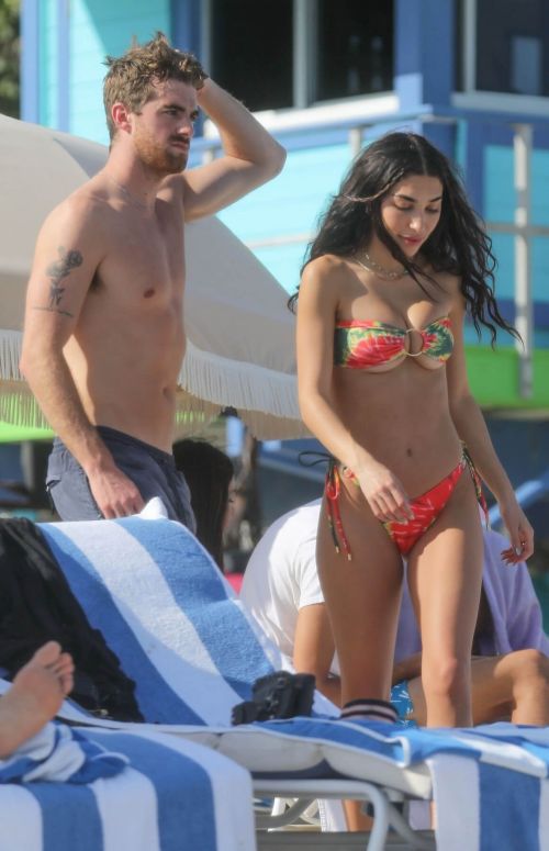 Chantel Jeffries in Printed Bikini at a Beach in Miami 12/05/2020