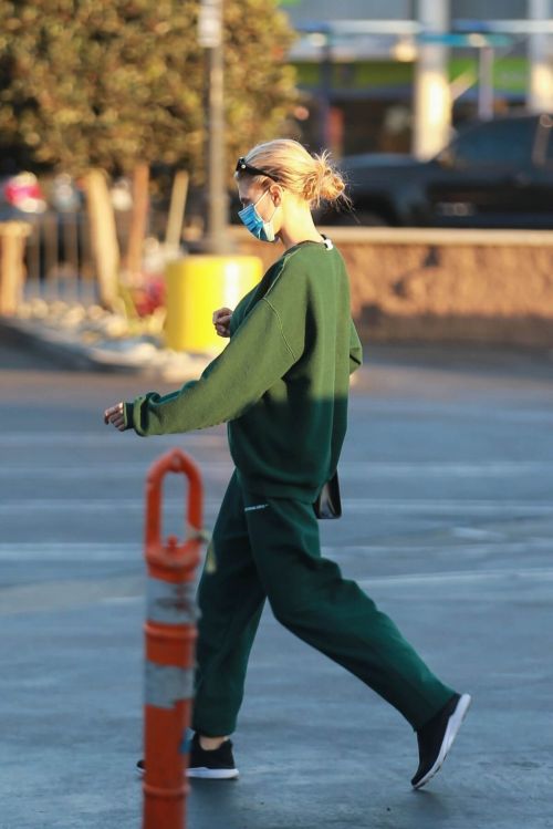 Charlotte McKinney in Green Winter Outfit Out Shopping in Santa Monica 11/24/2020 3