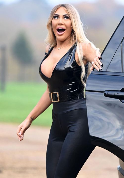 Chloe Ferry flashes her cleavage on the Set of Celebs Go Dating in Sussex 11/23/2020 3