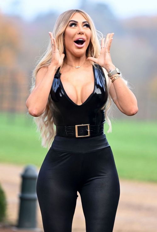 Chloe Ferry flashes her cleavage on the Set of Celebs Go Dating in Sussex 11/23/2020 12