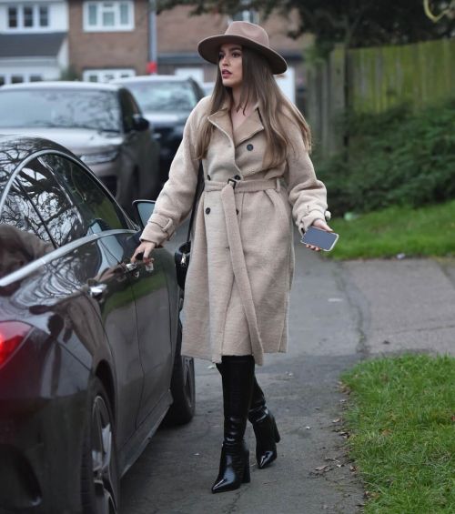 Chloe Ross in Long Coat with Boots After Leaves a Photoshoot in London 11/30/2020 6