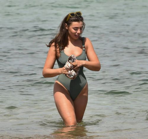 Francesca Allen in Swimsuit at a Beach in Dubai 12/01/2020 6