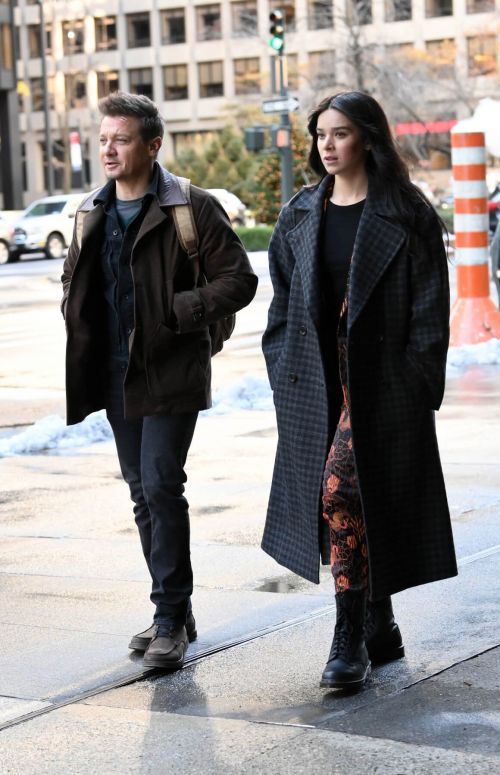 Hailee Steinfeld and Jeremy Renner on the Set of Hawkeye in New York 12/06/2020 2