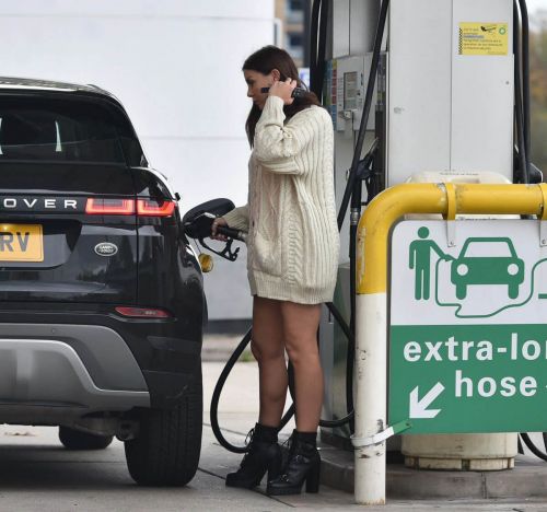 Imogen Thomas flashes her beautiful legs at a Gas Station in London 11/24/2020 5