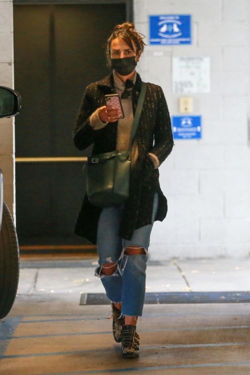 Jordana Brewster seen in Ripped Jeans Leaves a Vet Clinic in Westwood 11/25/2020 7