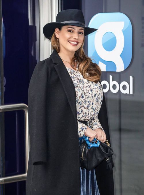 Kelly Brook in Long Coat with Skirt Arrives at Global Studios in London 11/24/2020 8