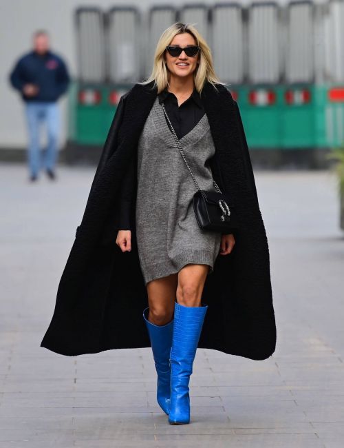 Ashley Roberts After Leaves Heart Radio seen in Long Blue Boots in London 02/12/2021 2