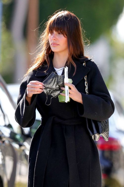 Camila Morrone in Black Coat and Matching Boots Out in Los Angeles 03/11/2021 3