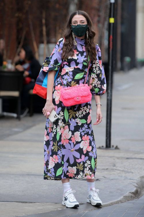 Caroline Vazzana in Floral Dress Out in New York 03/11/2021 2