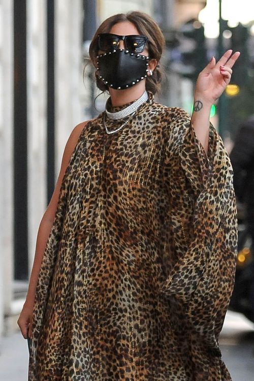 Lady Gaga in Leopard Dress Out and About in Rome 02/24/2021 5