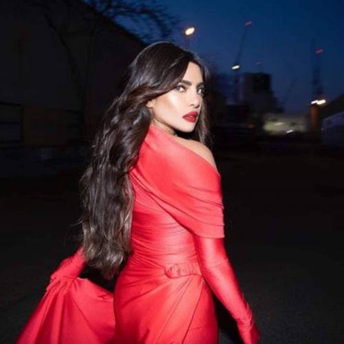 Priyanka Chopra in Red Dress at a Photoshoot, March 2021 3