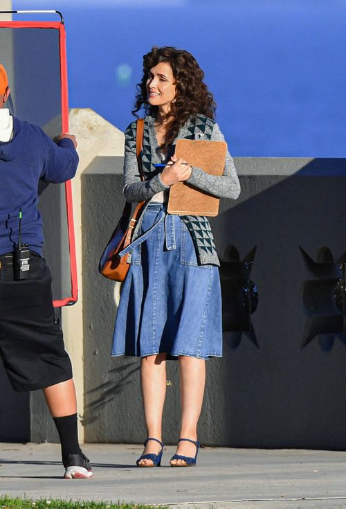 Rose Byrne Looks Retro Chic in a Denim Outfit on the Set of 