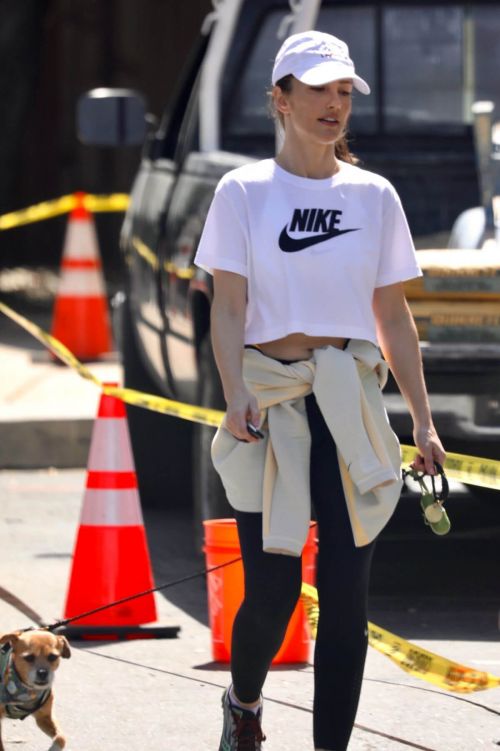 Minka Kelly Hikes with Her Dog in Hollywood Hills 03/22/2021 2