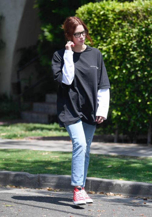 Ashley Benson in Black T-Shirt with Ripped Jeans Out in West Hollywood 06/29/2021 3