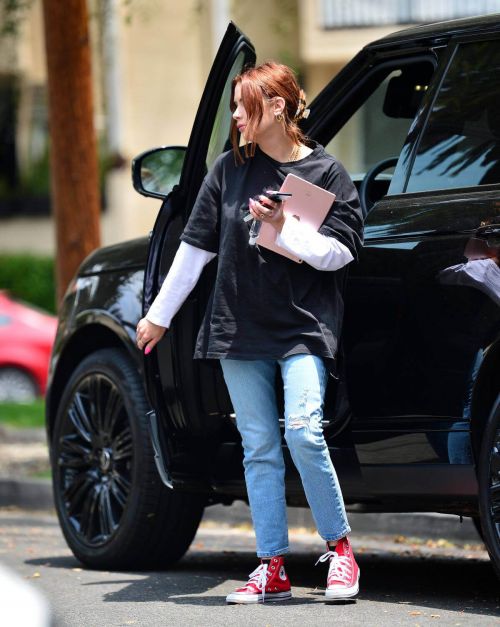 Ashley Benson in Black T-Shirt with Ripped Jeans Out in West Hollywood 06/29/2021 8