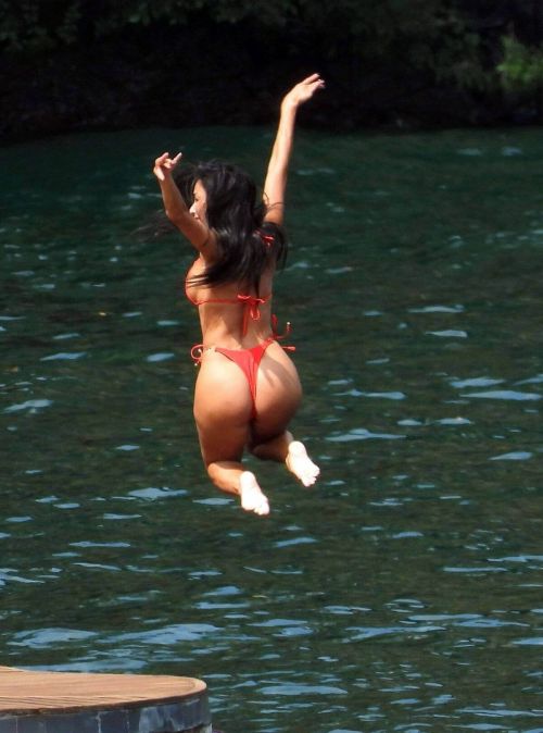 Nicole Scherzinger in a Red Bikini Celebrates Her 43rd Birthday in Lake Como 06/28/2021 7