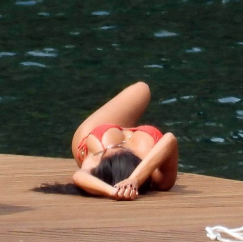 Nicole Scherzinger in a Red Bikini Celebrates Her 43rd Birthday in Lake Como 06/28/2021 12