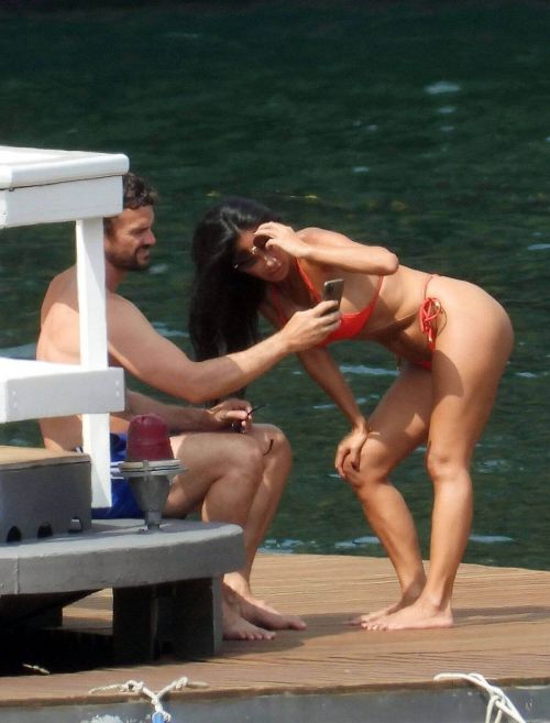 Nicole Scherzinger in a Red Bikini Celebrates Her 43rd Birthday in Lake Como 06/28/2021 13