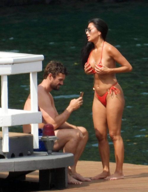 Nicole Scherzinger in a Red Bikini Celebrates Her 43rd Birthday in Lake Como 06/28/2021 14