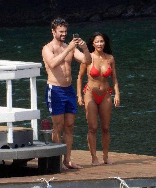 Nicole Scherzinger in a Red Bikini Celebrates Her 43rd Birthday in Lake Como 06/28/2021 15