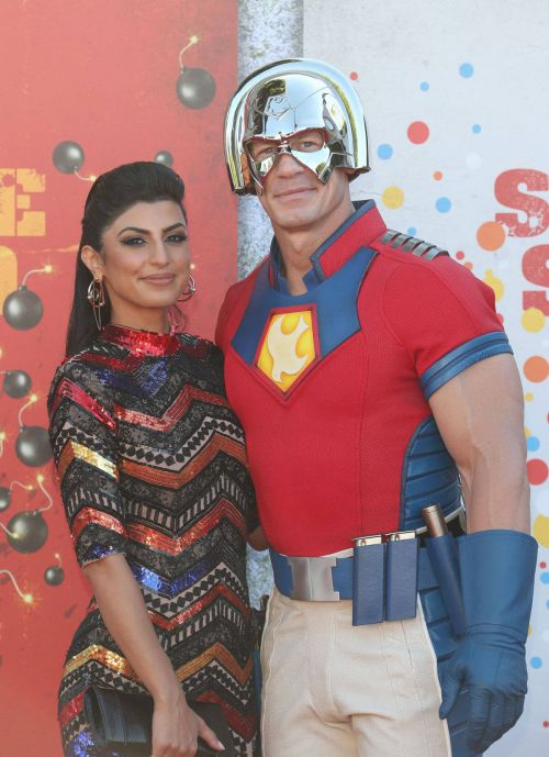 Shay Shariatzadeh and John Cena at The Suicide Squad Premiere in Westwood 08/20/2021 4