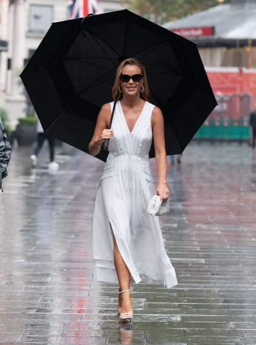 Amanda Holden in White Dress at Global Radio in London 09/14/2021 2