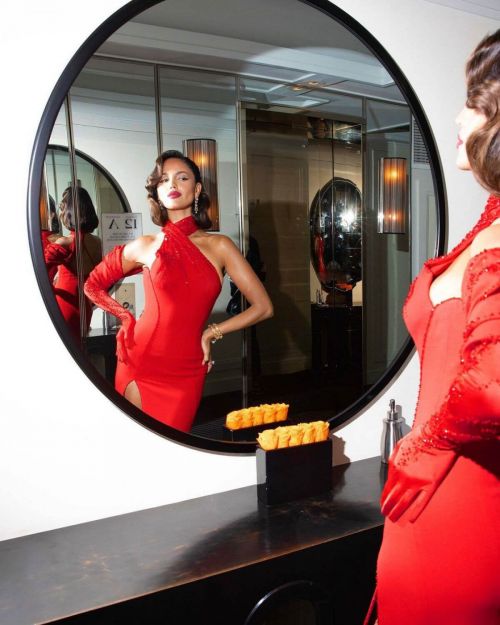 Eiza Gonzalez in Red Gown Met Gala Photoshoot, September 2021 4