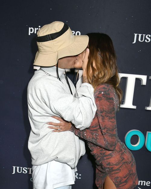 Hailey and Justin Bieber at Premiere of Justin