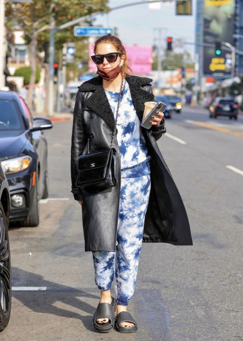 Ashley Benson in Blue White Track Suit Out in Los Angeles 11/18/2021 1
