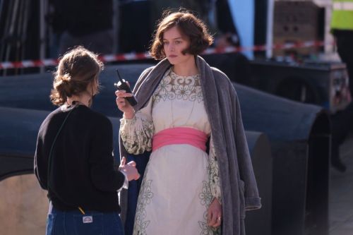 Emma Corrin on the Set of Lady Chatterley