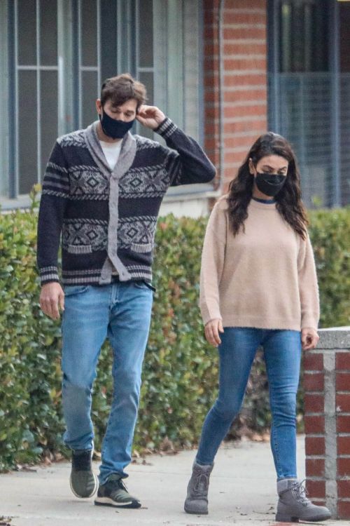 Mila Kunis and Ashton Kutcher Walks Out in West Hollywood 11/19/2021 7