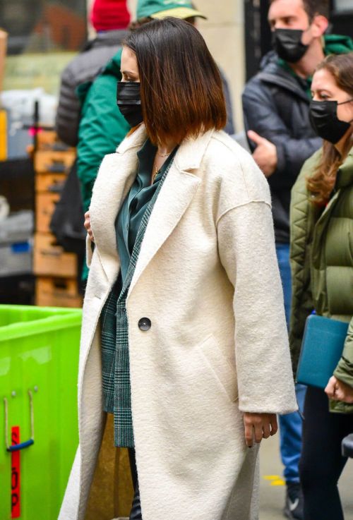 Selena Gomez in Long Coat on the Set of Only Murders in the Building in New York 1