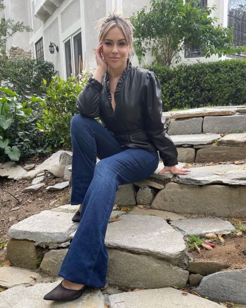 Alyssa Milano wears Rouje Paris Black Top and L