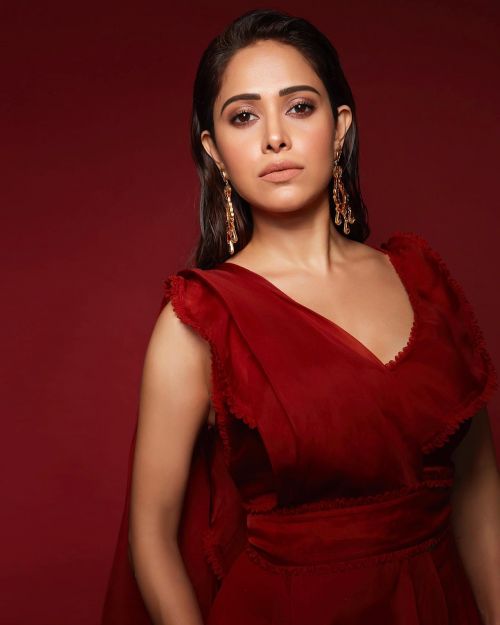 Nushrratt Bharuccha Portrait Photoshoot in Red Dress, April 2022