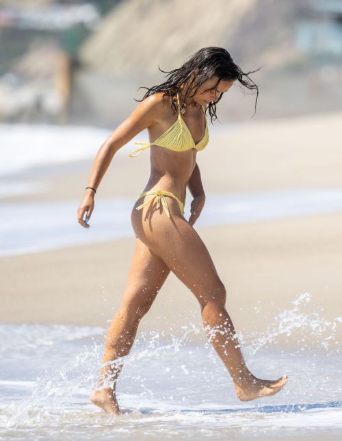 Vanessa Bauer in Golden Bikini at a Beach in Malibu, Oct 2022 6