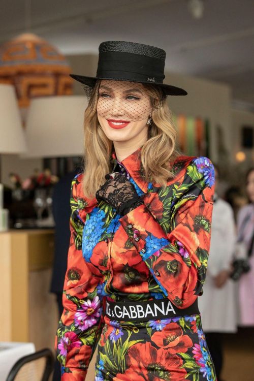 Delta Goodrem seen in Dolce & Gabbana floral dress