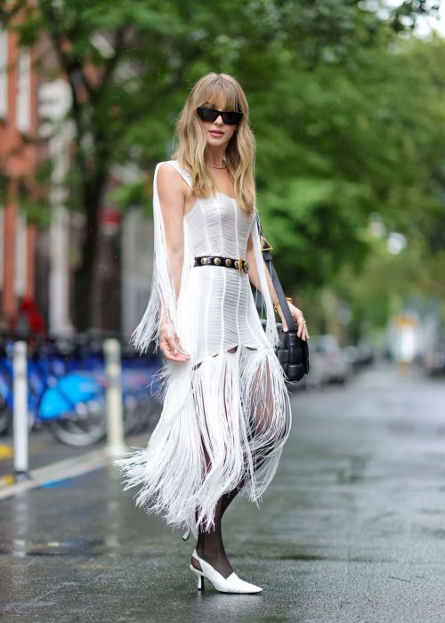 Julianne Hough seen in White Dress with High Stockings During a Photoshoot in New York, Sep 2022 1