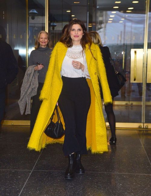 Lake Bell seen in Long Fur Yellow Coat During Today Show in New York, Nov 2022 3