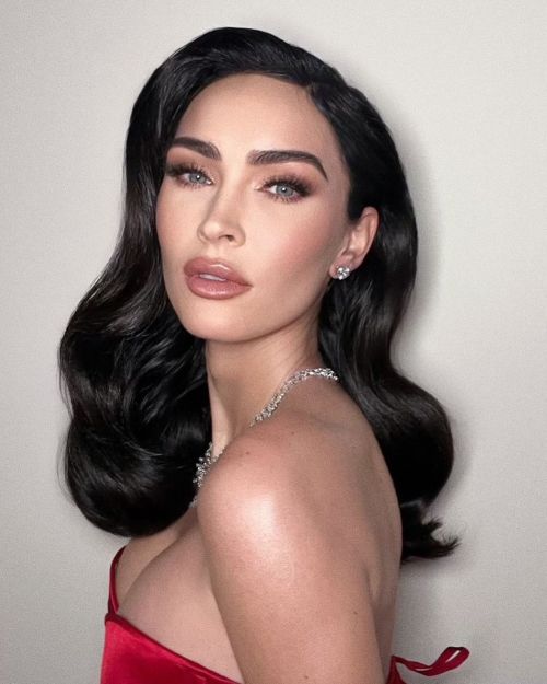 Megan Fox wears Off Shoulder Red Outfit at Grammy Party, Feb 2023