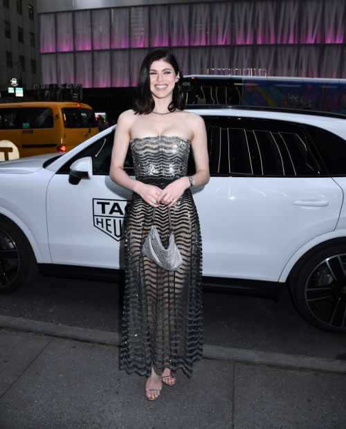 Alexandra Daddario Rocks Black Transparent Dress at Tag Heuer Boutique Opening in New York 07/12/2023 6